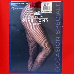 Givenchy Vintage RITZ RED Fishnet Pantyhose Sheer to Waist Size AB